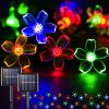 Solar Cherry Blossom Light String LED Peach Blossom Decorative Lights Christmas Festival Courtyard Transparent Flower Light Belt - Multi Color - 5m/16