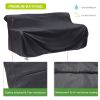 Outdoor Furniture Sets Cover; Durable and Waterproof 420D Oxford Cloth Patio Conversation Sofa Cover; 93.7"Lx 35.8"W x 39.7"H; Black - as picture