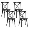 Resin Cross Back Chair for dinning room, wedding, commercial use, 4-pack, Black - as Pic