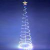 6 Ft Lighted Spiral Christmas Tree Light Multi Color 182 LED Outdoor Yard Decor - As Picture