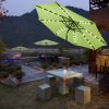 9ft Aluminum Patio Umbrella w/ 32 LEDs Chocolate - As Picture