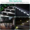 6Packs Solar Step Lights Stainless Steel Outdoor Solar Deck Lights LED Fence Lamp for Outside Garden Backyard Patio Stair Wall - Silver