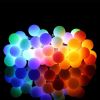 20ft 30 LED Solar String Ball Lights Outdoor Waterproof Warm White Garden Decor - Light