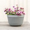 Flowerpot Fade-less Fall-resistant Ornamental Drain Hole Eco-friendly Plant Pot Plant Accessories - Grey - L