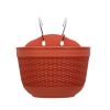 Flowerpot Fade-less Fall-resistant Ornamental Drain Hole Eco-friendly Plant Pot Plant Accessories - Red - L