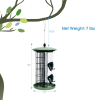 Outdoor Metal Seed Guard Deterrent Squirrel-Proof Caged Tube Wild Bird Feeder  - green A - bird