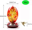 Garden Hummingbird Feeder with Perch - Hand Blown Glass - Red