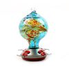 Hummingbird Feeder for Outdoors Hand Blown Colorful Glass Feeder with Ant Moat Gardening Supplies Bird Feeder Ant Proof - a