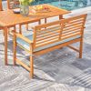 Waimea Honey Slatted Eucalyptus Wood Garden Bench with Cushion - as Pic