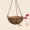 Hanging Coconut Shell Vegetable Flower Pot Basket Planter Iron Art Garden Decor  - 8 inches