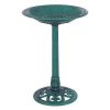 New Design Outdoor Garden Green Pedestal Bird Bath Feeder - green - bird