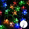 Solar Cherry Blossom Light String LED Peach Blossom Decorative Lights Christmas Festival Courtyard Transparent Flower Light Belt - Multi Color - 5m/16