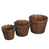 Outdoor Reinforced And Anticorrosive Chinese Fir Planting Pot Flower-Shaped Barrel Carbonized Color - as picture