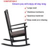 Poly Lumber Patio Rattan High Back Rocking Chair Sets(2 Chairs; 1Table) - Black