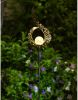 Outdoor Solar Light Garden Crackle Glass Globe Stake Light - Black