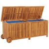 Patio Storage Box with Wheels 59.1"x19.7"x22.8" Solid Wood Acacia - Brown