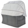 Outdoor Patio Furniture Set Daybed Sunbed with Retractable Canopy Conversation Set Wicker Furniture  - Beige