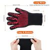 BBQ Gloves 1472Â¬âˆžF Heat Resistant Grill Gloves Anti-slip Carbon Fiber BBQ Gloves - Black