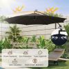 10 Feet Patio Offset Umbrella with 112 Solar-Powered LED Lights - Navy