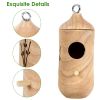 2 Packs Humming Bird Houses for Outside Wooden Hanging Bird Nest Feeder Hand Patio Garden Craft Ornament Decoration - Yellow