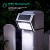 6Packs Solar Step Lights Stainless Steel Outdoor Solar Deck Lights LED Fence Lamp for Outside Garden Backyard Patio Stair Wall - Silver