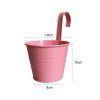 Wall Hanging Pot Bright Color Not Easy to Deform Iron Balcony Planters Metal Bucket for Balcony - Light Purple