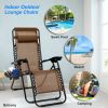 2Packs Zero Gravity Lounge Chair with Dual Side Tray 330lbs Load Foldable Recliner Chair - Brown