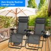 2Packs Zero Gravity Lounge Chair with Dual Side Tray 330lbs Load Foldable Recliner Chair - NBlack