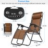 2Packs Zero Gravity Lounge Chair with Dual Side Tray 330lbs Load Foldable Recliner Chair - Brown