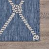 Home Decor Indoor/Outdoor Accent Rug Natural Stylish Classic Pattern Design - Navy|White - 7'6" X 9'5"