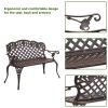 42.5 inch Outdoor Cast Aluminum Leisure Rose Couple Bench--YS - as picture