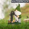 Cartoon Gnome Dwarf Statue Garden Lighting Waterproof Resin Figurines Solar Light Outdoor Lawn Courtyard Night Decorative Lamp - B