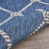 Home Decor Indoor/Outdoor Accent Rug Natural Stylish Classic Pattern Design - Navy|White - 5'3" X 7'0"