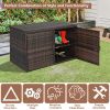 Iron Frame Double Door Can Be Stored Brown Gradient Rattan Locker - Brown