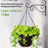 2Pcs Iron Plant Hanging Bracket Plant Hanger Wall Hooks For Bird Feeder Lanterns Wind Chimes - Black