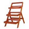 Malibu Outdoor Three-layer Wood Garden Plant Stand - as Pic