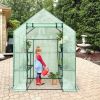 8 shelves Mini Walk In Greenhouse Outdoor Gardening Plant Green House - green