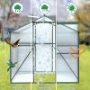 6 x 8 FT Polycarbonate Greenhouse with Roof Vent for Outdoors Gardening Canopy Plants Shed, Silver/Green - Green