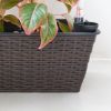 Yaddo 23 x 7 x 6 Thin Rectangular Smart Self-Watering Planter in Espresso - as Pic