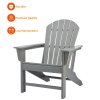 Poly Lumber Adirondack Chair Patio Chair Lawn Chair Outdoor Adirondack Chairs - LIGHT GREY