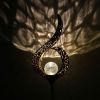 Outdoor Solar Light Garden Crackle Glass Globe Stake Light - Black