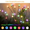 2Pcs Solar Firefly Lights Swaying Decorative Pathway Lamp IP65 Waterproof Landscape Patio Yard Night Light - Colorful