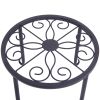 Metal Plant Stand 4 in 1 Potted Irons Planter Supports Floor Flower Pot Round Rack Display - Black