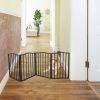 Pet Gate â€šÃ„Ã¬ Dog Gate for Doorways;  Stairs or House â€šÃ„Ã¬ Freestanding;  Folding ;  Dark brown; Arc Wooden - Dark brown