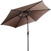 10 Feet Outdoor Patio Umbrella with Tilt Adjustment and Crank - Brown