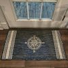 Home Decor Indoor/Outdoor Accent Rug Natural Stylish Classic Pattern Design - Navy - 1'10" X 3'0"