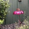 Pink Coneflower Bird Feeder Outdoor Decoration Garden Flower Picaflor Wild Bird Feeder Feeding Outside Rust Resistant Art Metal - Blue - China