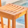 Olina Honey Eucalyptus Wooden Outdoor Dining Stool - as Pic