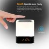 Outdoor Bluetooth Speaker LED Pat Light Wireless Speaker Mini Lighting Alarm Clock Audio Portable Night Light - black