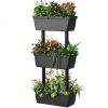 3-Tier Freestanding Vertical Plant Stand for Gardening and Planting Use - Black